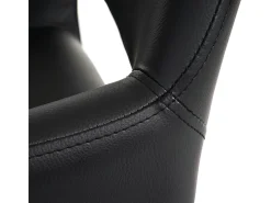 Silla de comedor MCW-A50 II (juego de 6), piel sintética, negra, patas claras