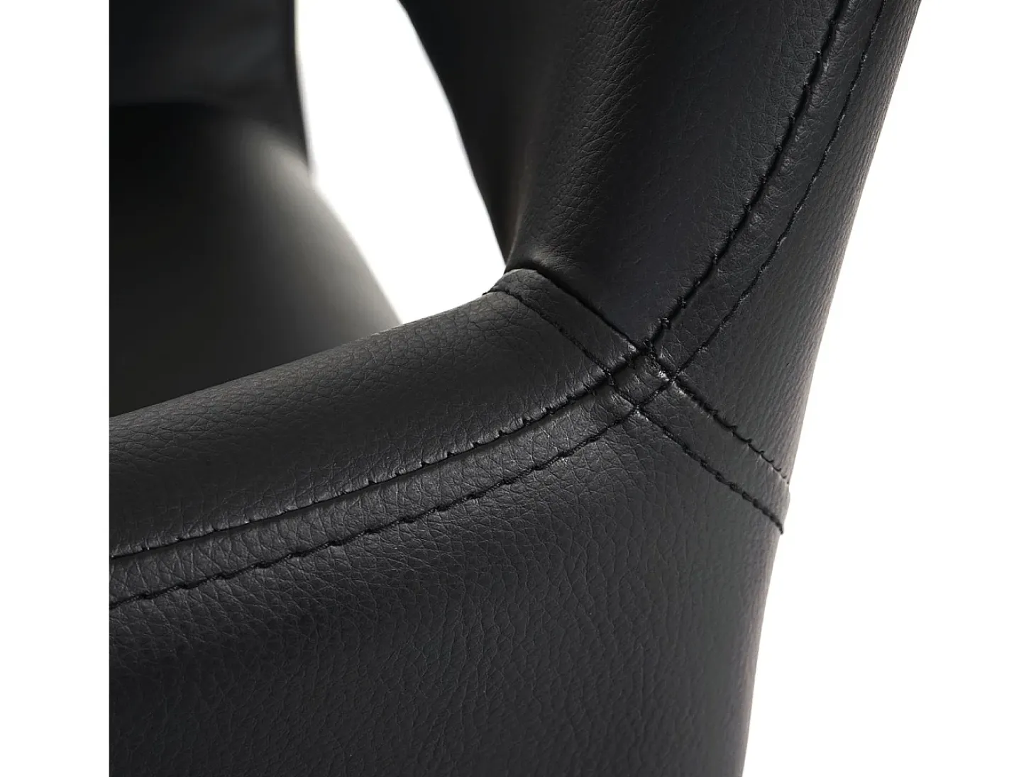 Silla de comedor MCW-A50 II, polipiel, negro, patas ligeras