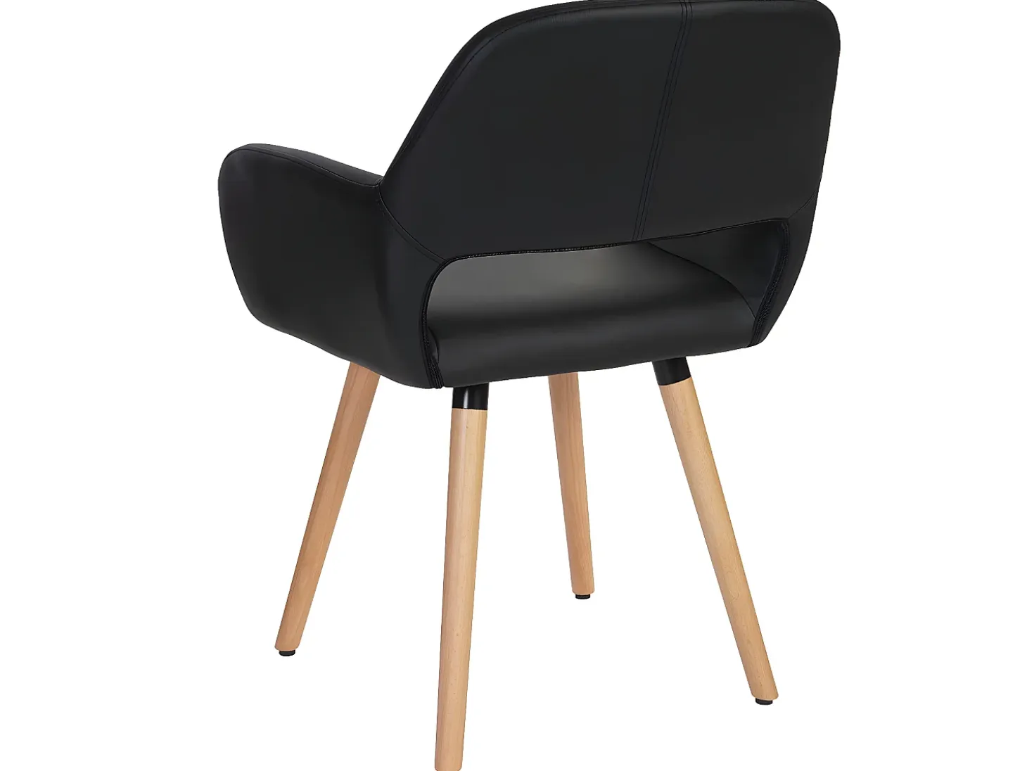 Silla de comedor MCW-A50 II, polipiel, negro, patas ligeras