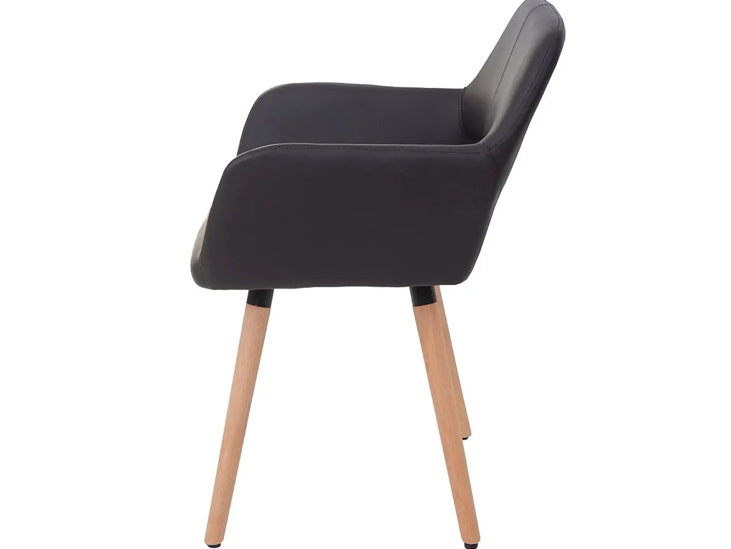 Silla de comedor MCW-A50 II (juego de 6), polipiel, marrón, patas claras