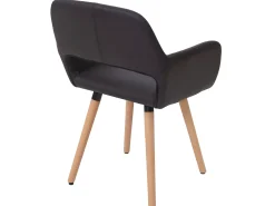 Silla de comedor MCW-A50 II (juego de 6), polipiel, marrón, patas claras