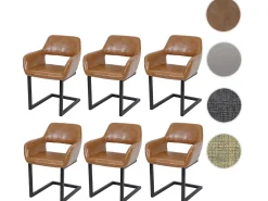 Silla de comedor MCW-A50 II (juego de 6), imitación piel, imitación ante