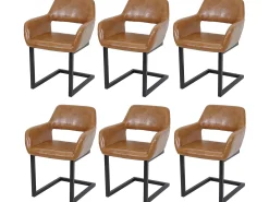 Silla de comedor MCW-A50 II (juego de 6), imitación piel, imitación ante