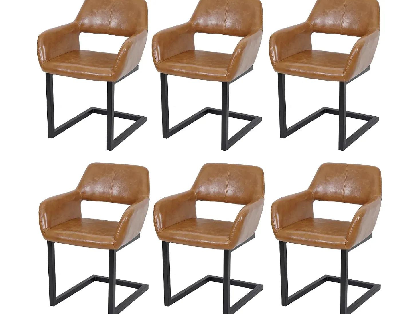 Silla de comedor MCW-A50 II (juego de 6), imitación piel, imitación ante