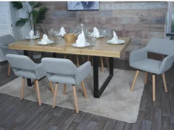 Silla de comedor MCW-A50 II (juego de 6), gris