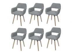 Silla de comedor MCW-A50 II (juego de 6), gris