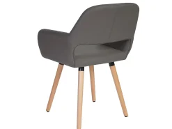 Silla de comedor MCW-A50 II, polipiel, gris, patas claras