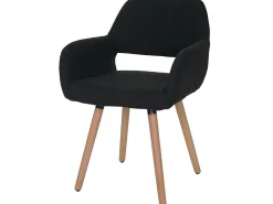 Silla de comedor MCW-A50 II, textil, negro-gris, patas claras
