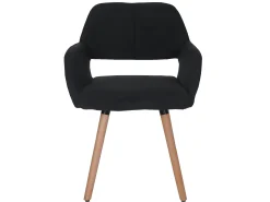 Silla de comedor MCW-A50 II, textil, negro-gris, patas claras