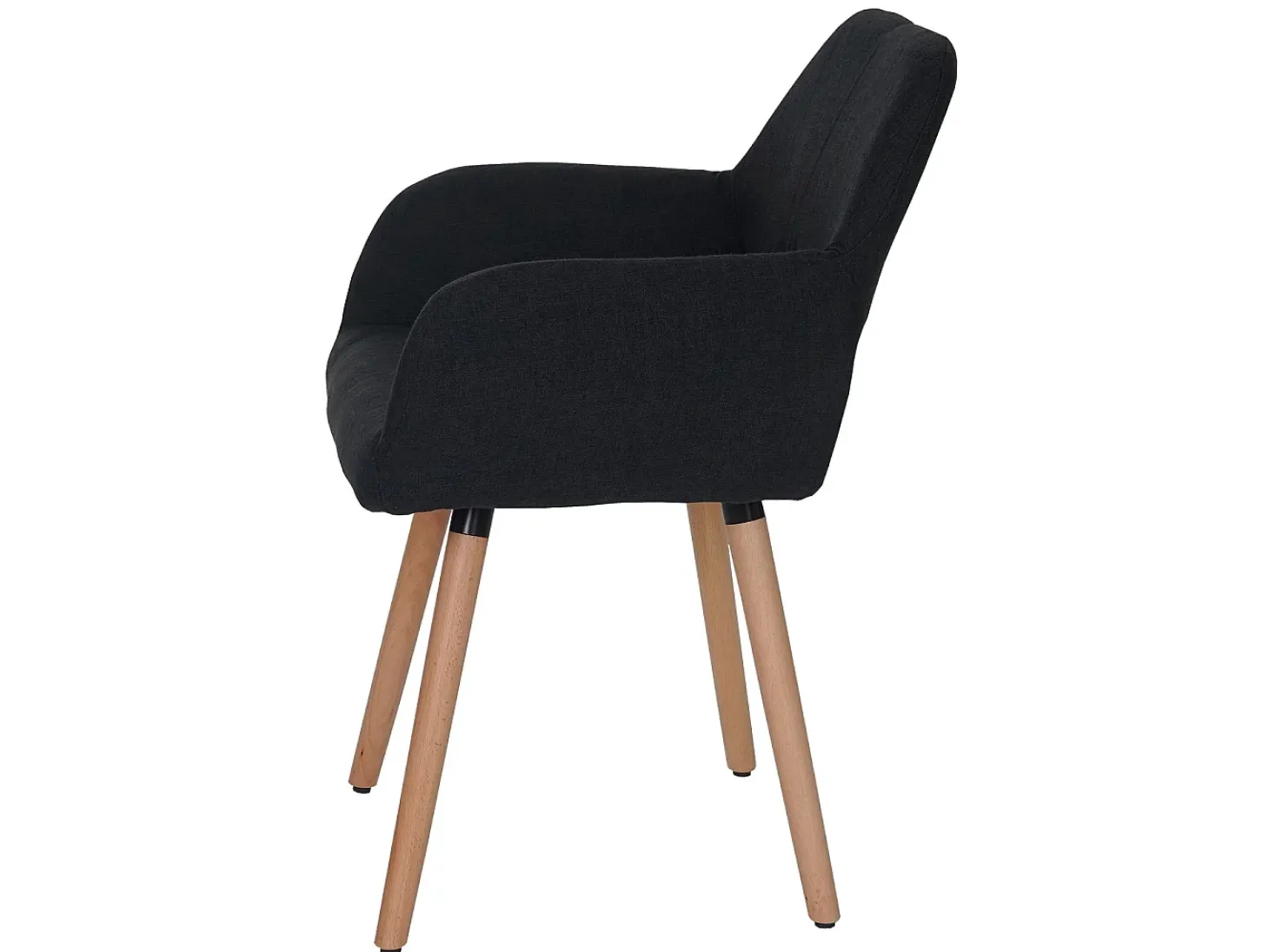 Silla de comedor MCW-A50 II, textil, negro-gris, patas claras