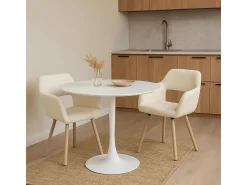 Silla de comedor MCW-A50 II, beige
