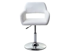 Silla de comedor MCW-A50 III, blanco, base cromada
