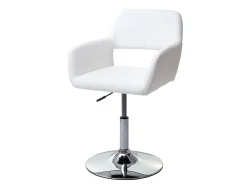 Silla de comedor MCW-A50 III (juego de 6), blanco, base cromada