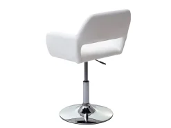 Silla de comedor MCW-A50 III (juego de 6), blanco, base cromada