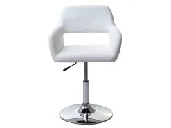 Silla de comedor MCW-A50 III (juego de 6), blanco, base cromada