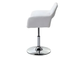 Silla de comedor MCW-A50 III (juego de 6), blanco, base cromada