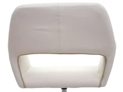 Silla de comedor MCW-A50 IV (juego de 6), polipiel color crema, base negra