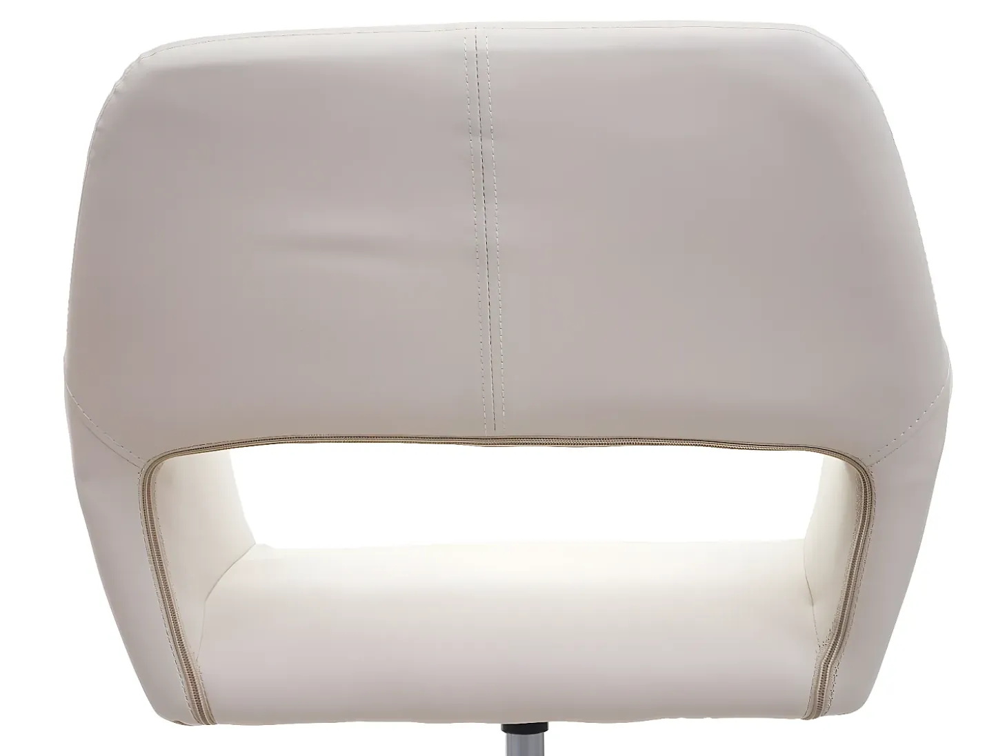 Silla de comedor MCW-A50 IV (juego de 6), polipiel color crema, base negra