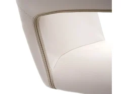 Silla de comedor MCW-A50 IV (juego de 6), polipiel color crema, base negra