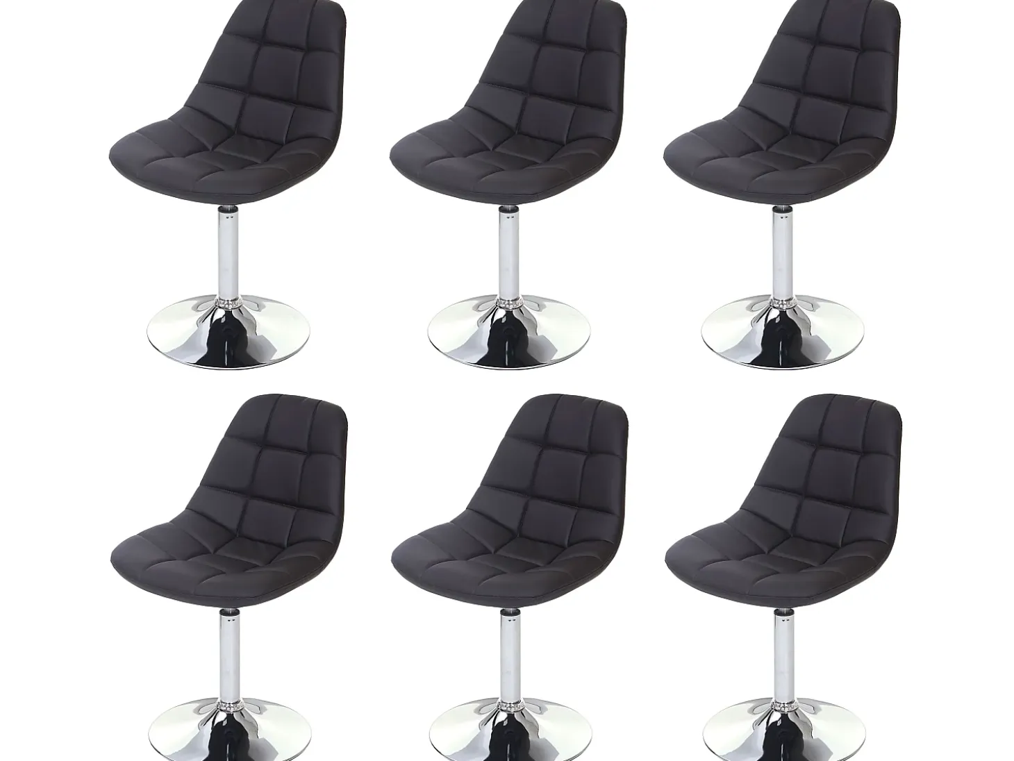 Silla de comedor MCW-A60 (juego de 6), polipiel marrón