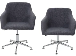 Silla de comedor MCW-A74 (juego de 6), textil, gris
