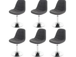 Silla de comedor MCW-A60 (juego de 6), textil gris claro