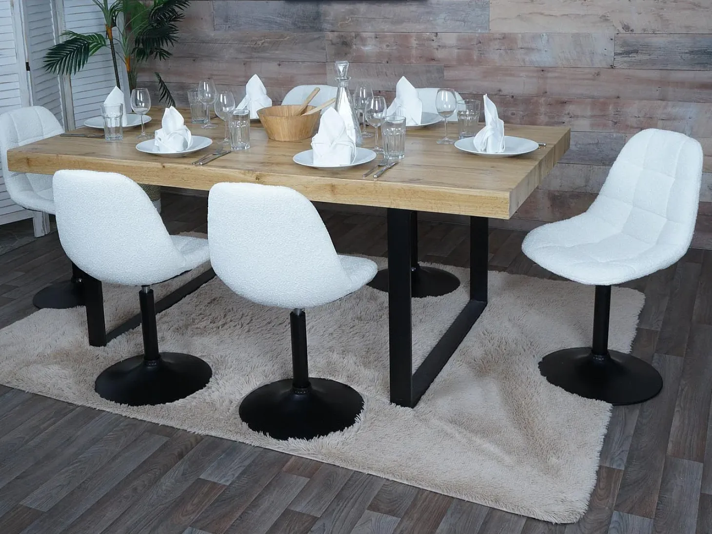 Silla de comedor MCW-A60 (juego de 2), crema