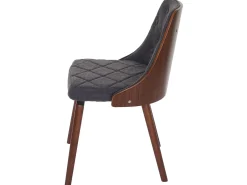 Silla de comedor MCW-A75 (juego de 6), textil gris
