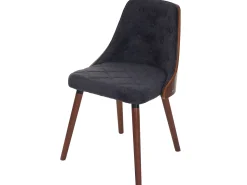Silla de comedor MCW-A75 (juego de 6), textil gris