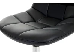 Silla de comedor MCW-A60 (juego de 6), piel sintética negra
