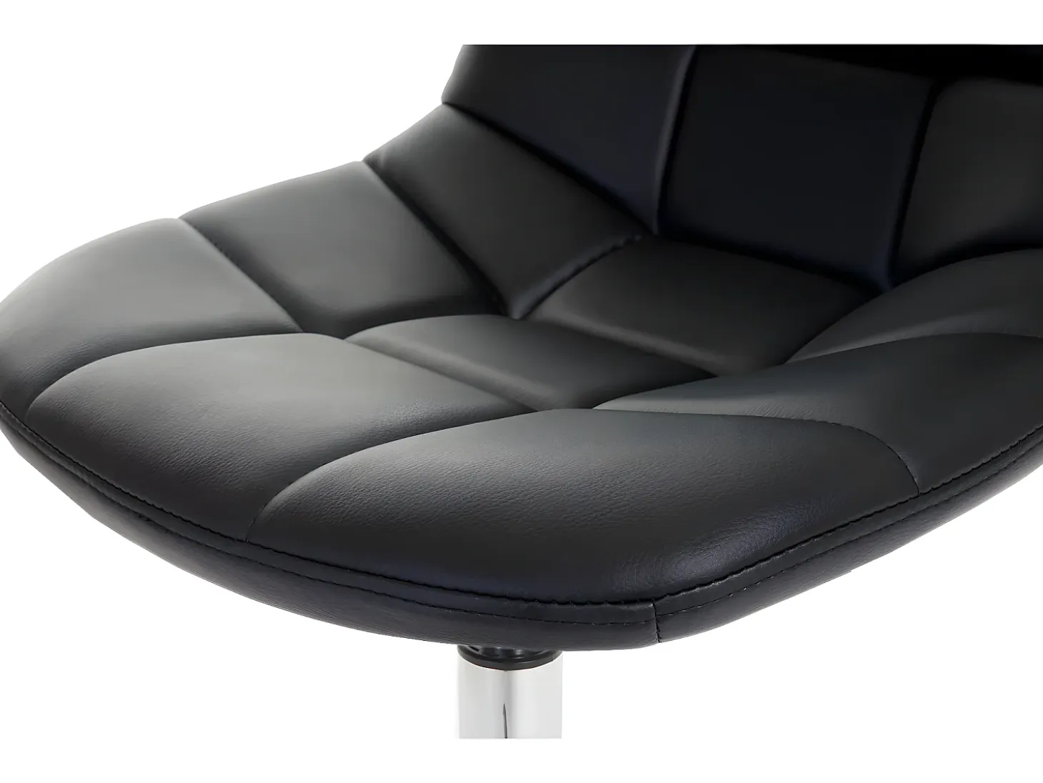 Silla de comedor MCW-A60 (juego de 6), piel sintética negra