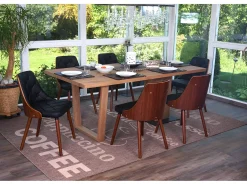 Silla de comedor MCW-A75 (set de 2), imitación cuero negro