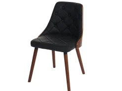 Silla de comedor MCW-A75 (set de 2), imitación cuero negro