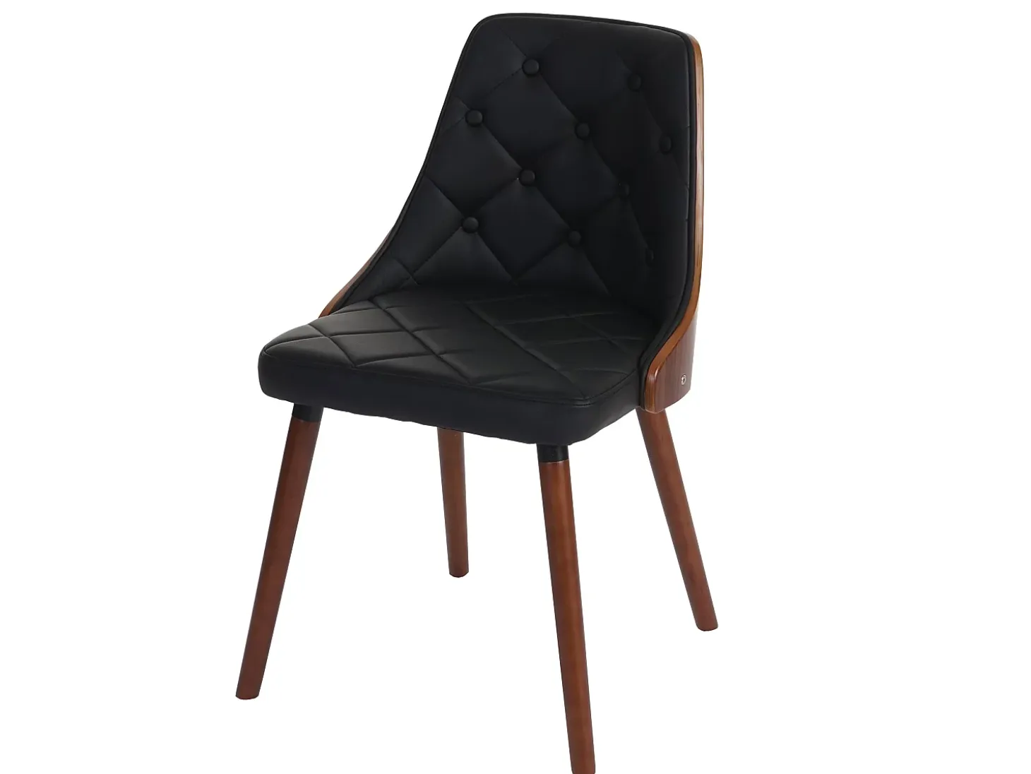 Silla de comedor MCW-A75 (set de 2), imitación cuero negro