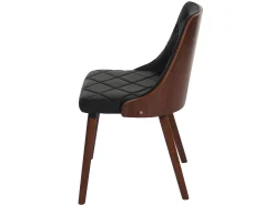 Silla de comedor MCW-A75 (set de 2), imitación cuero negro