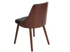 Silla de comedor MCW-A75 (set de 2), imitación cuero negro