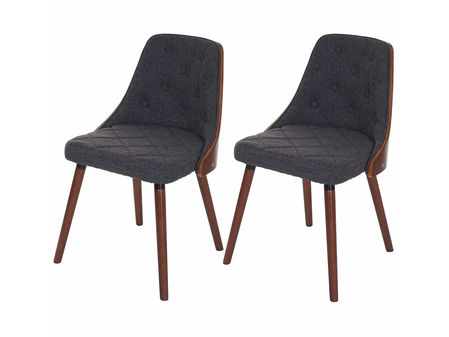 Silla de comedor MCW-A75 (set de 2), textil gris