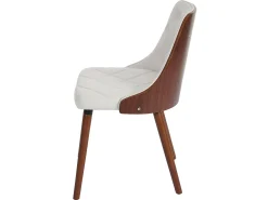Silla de comedor MCW-A75 (set de 2), polipiel blanca