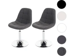 Silla de comedor MCW-A60 (set de 2), textil gris claro