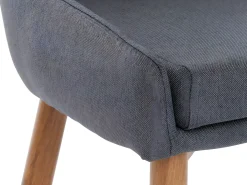 Silla de comedor MCW-B44 II (set de 2), tela/textil gris oscuro