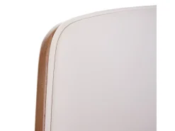 Silla de comedor MCW-B16 (juego de 6), cuero sintético color crema