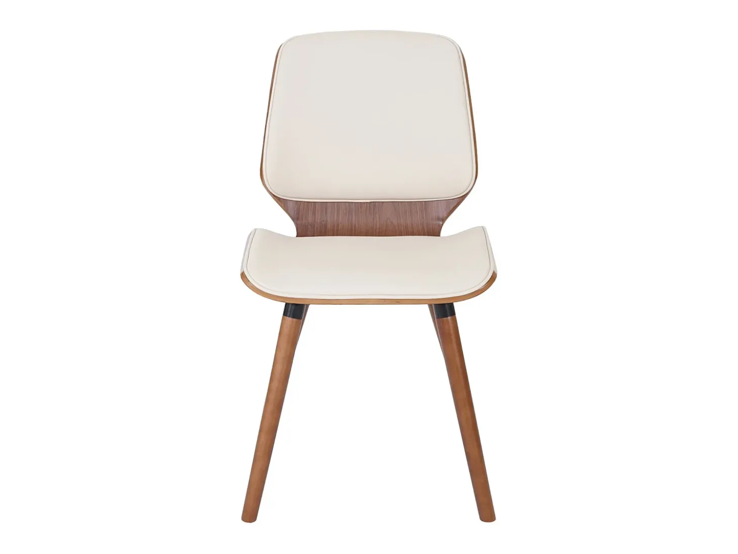 Silla de comedor MCW-B16 (juego de 6), cuero sintético color crema