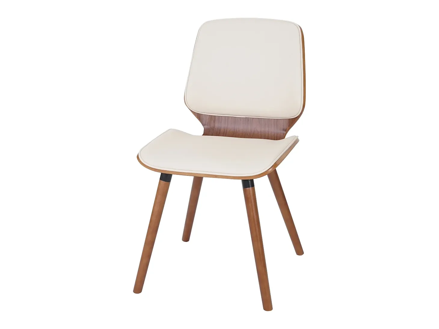 Silla de comedor MCW-B16 (juego de 6), cuero sintético color crema