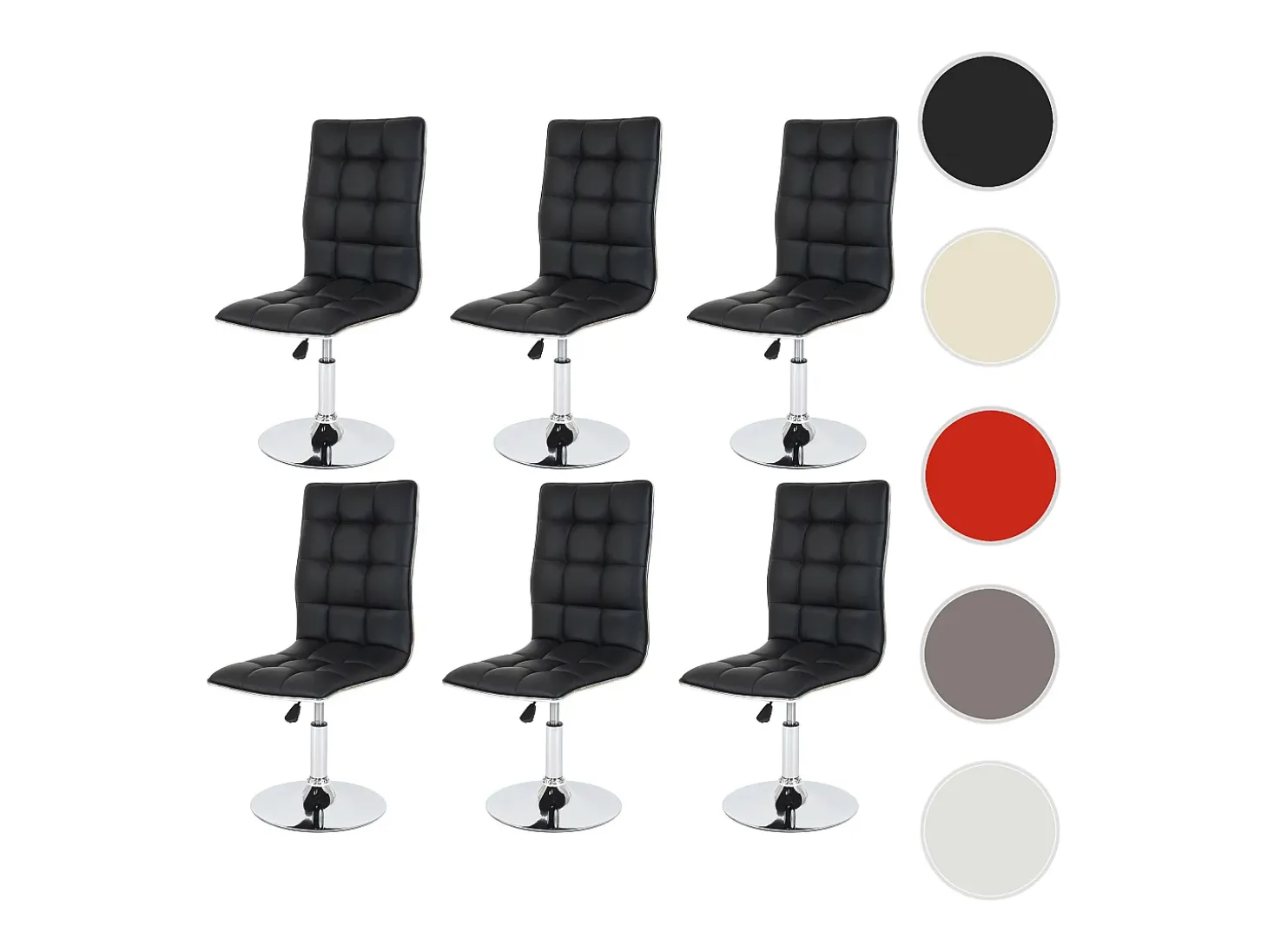Silla de comedor MCW-C41 (juego de 6), negro