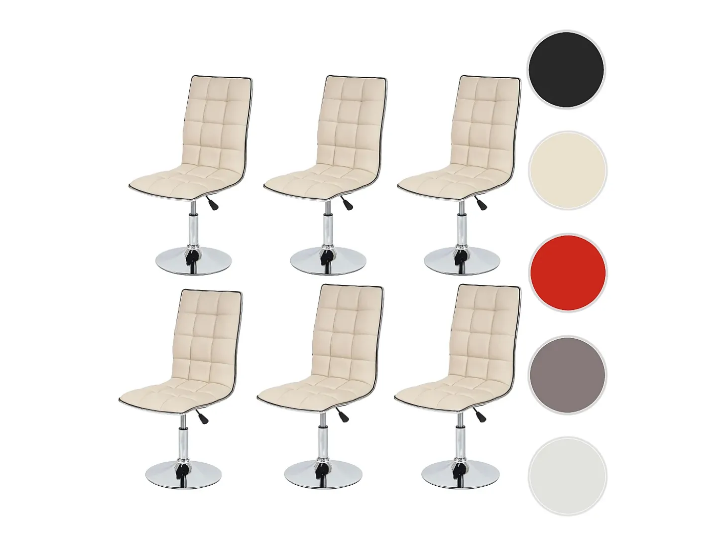 Silla de comedor MCW-C41 (juego de 6), color crema