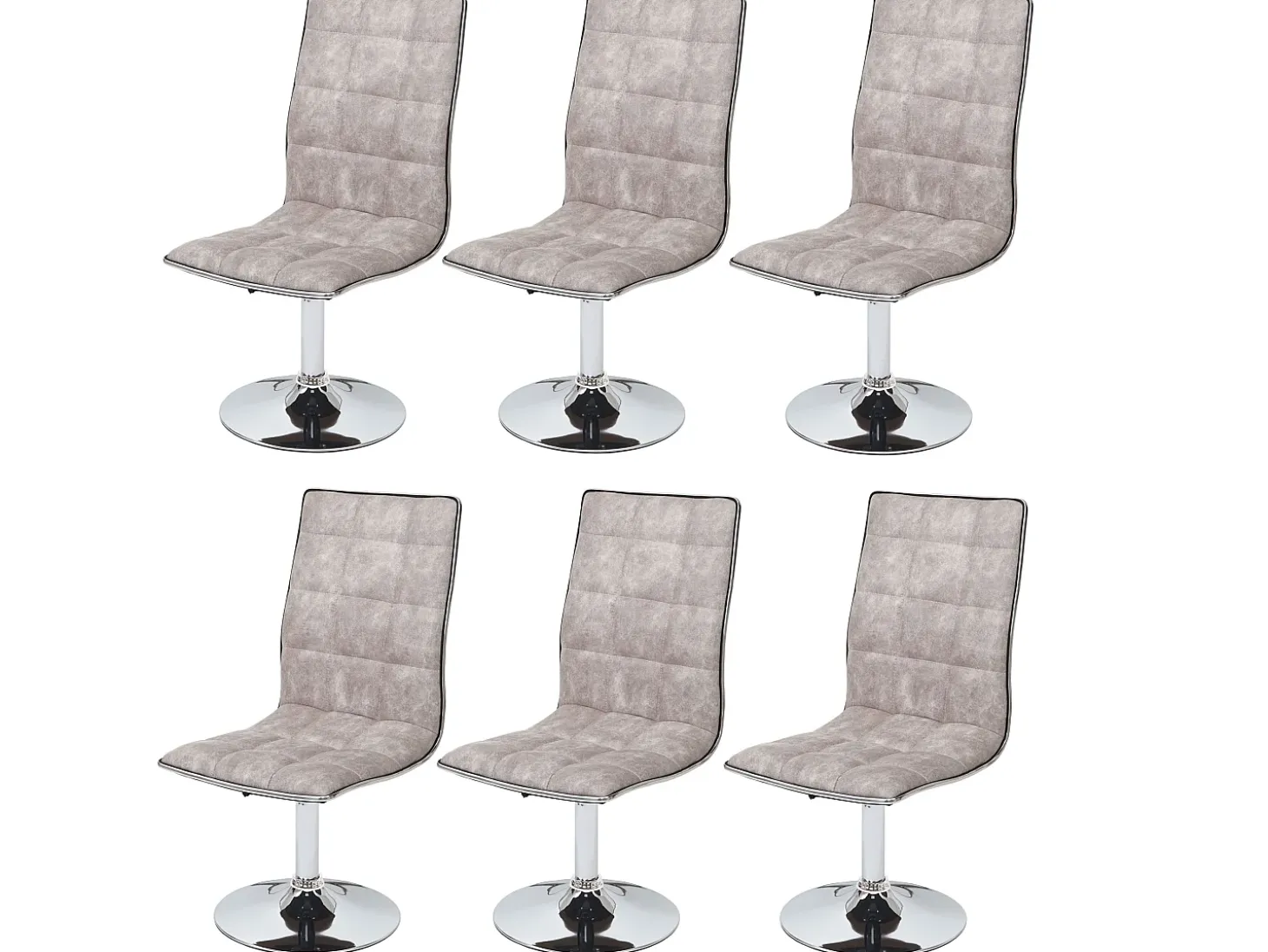 Silla de comedor MCW-C41 (juego de 6), vintage pebble grey