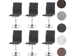 Silla de comedor MCW-C41 (juego de 6), gris