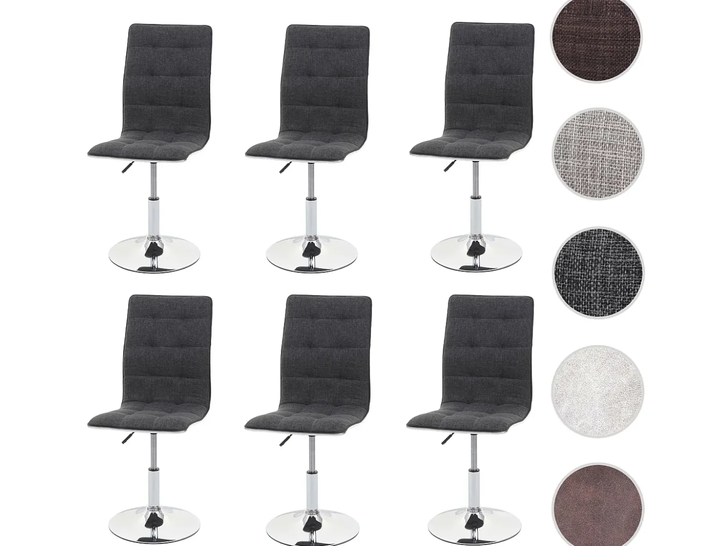 Silla de comedor MCW-C41 (juego de 6), gris