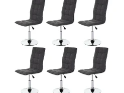 Silla de comedor MCW-C41 (juego de 6), gris