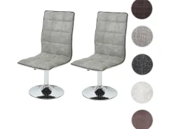 Silla de comedor MCW-C41 (set de 2), gris hormigón vintage